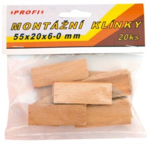 Klínky montážní dřev.55x20x6 - 0mm