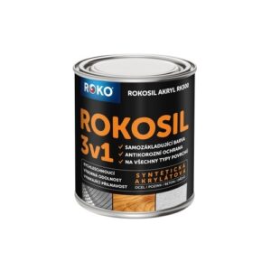 Barva samozákladující Rokosil akryl 3v1 RK 300 černá mat 0