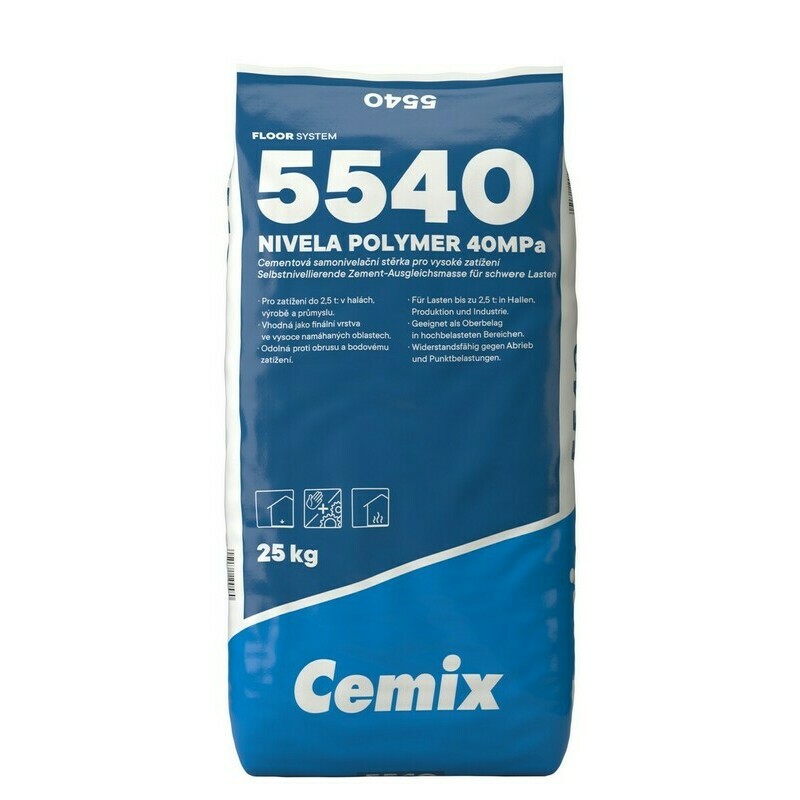 Stěrka samonivelační 40 MPa Cemix 5540 Nivela Polymer 25 kg Cemix