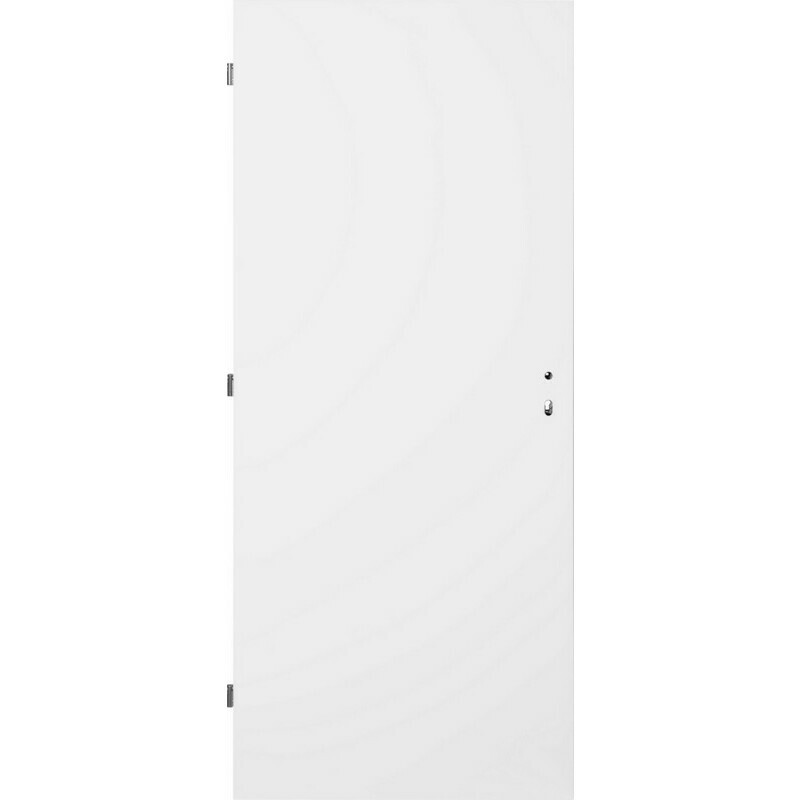 Dveře ocelové plné zateplené pravé šířka 800 mm bílé Kooperativa
