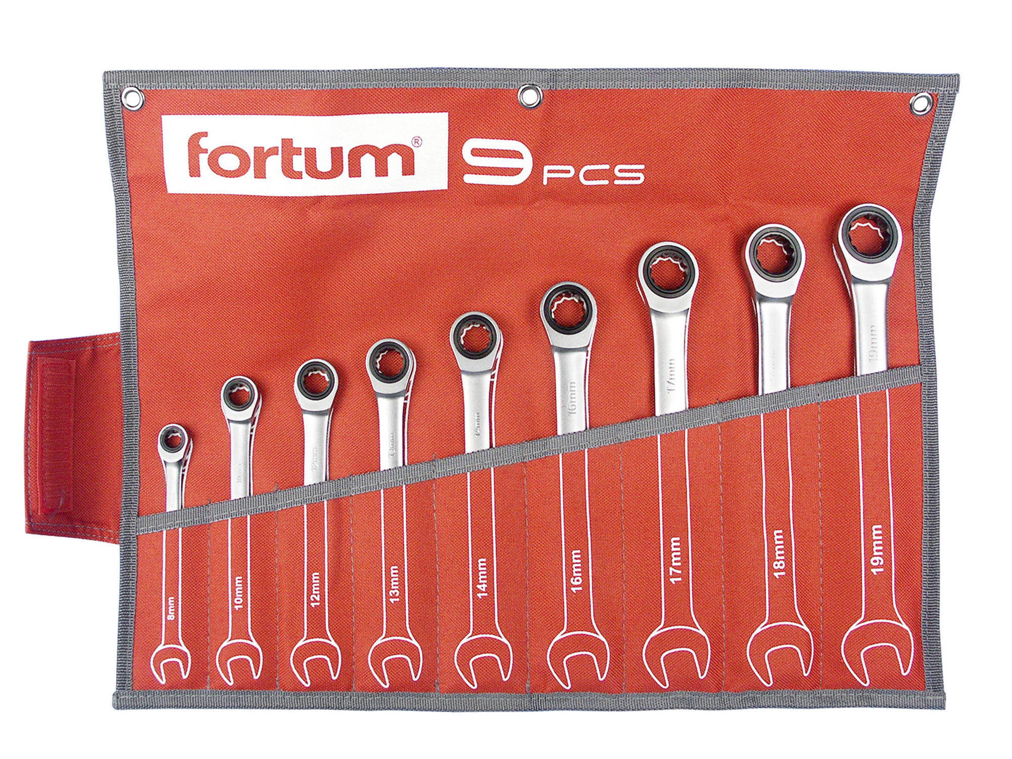 Klíče očkoploché ráčnové Fortum 9 ks Fortum