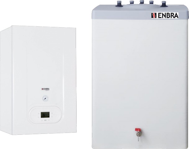 Sestava plynového kondenzačního kotle ENBRA CD 24H se zásobníkem NOR 160 ENBRA