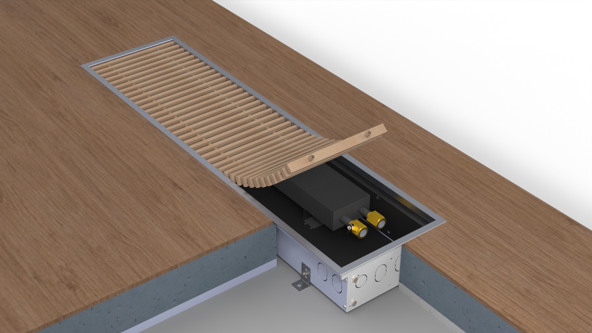 Konvektor podlahový Boki InFloor FMS 200×1000×90 mm bez ventilátoru BOKI