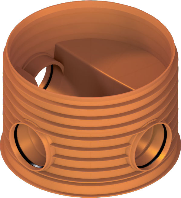 Dno šachtové DN 600 4× DN 150 0 °-135 °-180 °-225 °