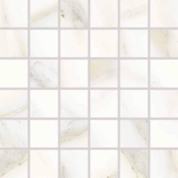 Mozaika Rako Cava 5×5 cm (set 30×30 cm) bílá lesklá DDL06830 RAKO