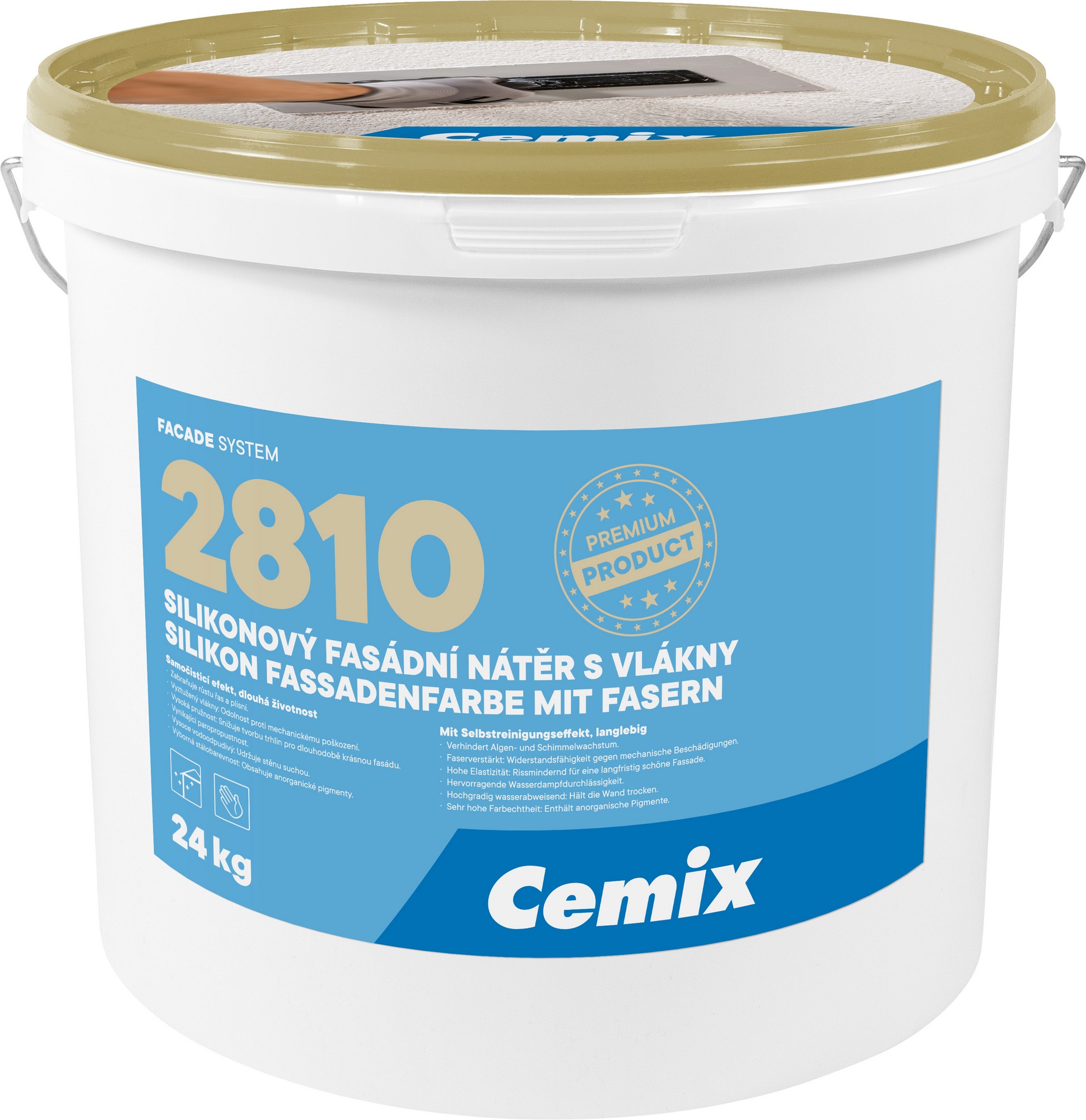 Nátěr fasádní silikonový Cemix 2810 s vlákny 24 kg Cemix
